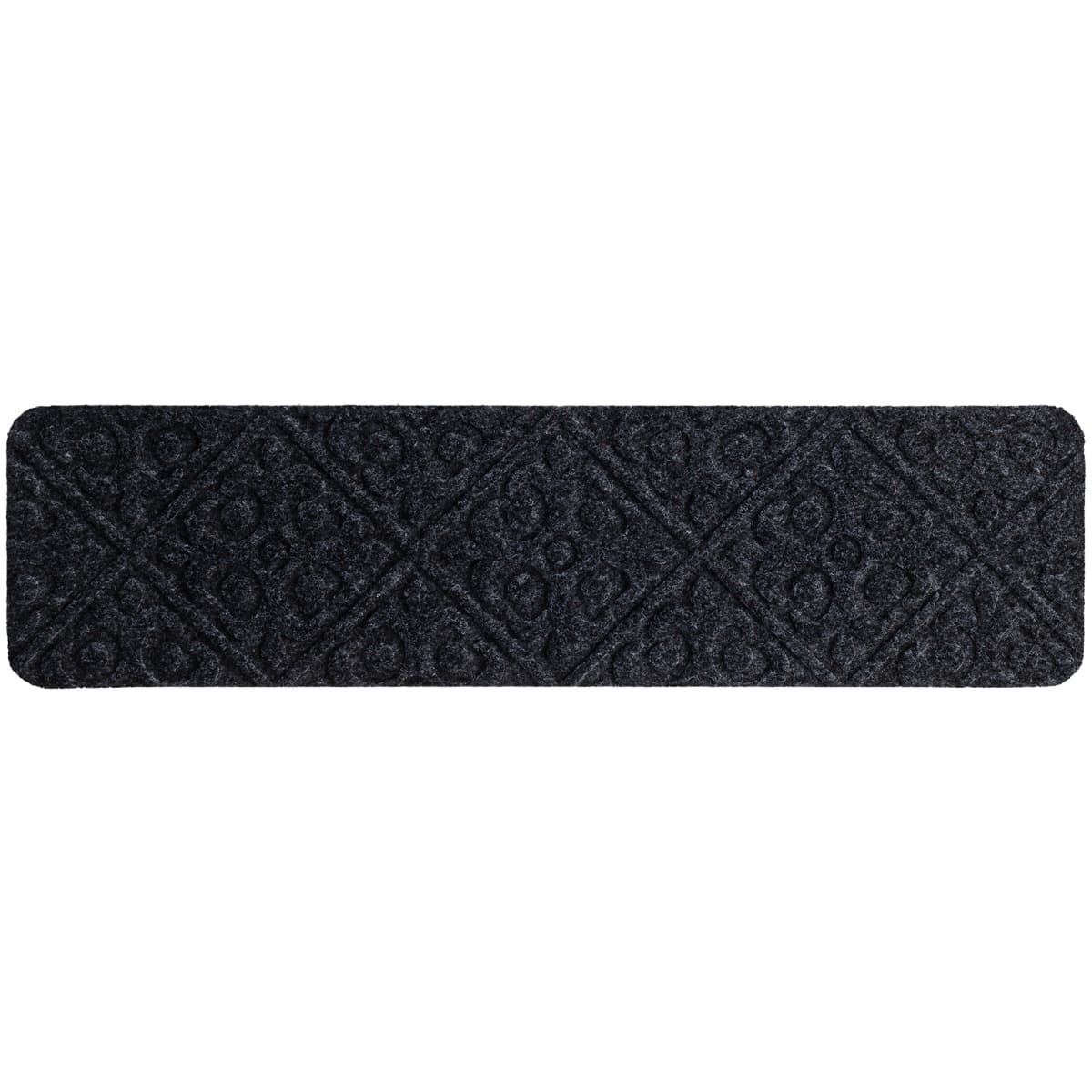 Costway15 Pcs Marchettes d'Escalier 20 x 76 CM en Tissu Polyester Tapis d'Escalier Autocollant Antidérapant Gris